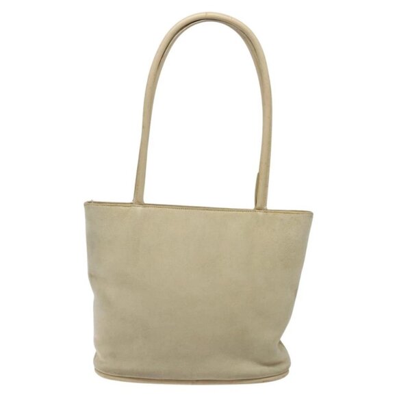 GUCCI Shoulder Bag Suede Beige Gold Auth BA1297 - Picture 1 of 16